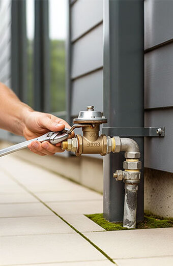 Plumber Tightening Pipe Fittings